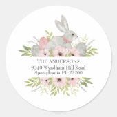 差出人住所イースターバニー&エッグス ラウンドシール (正面)