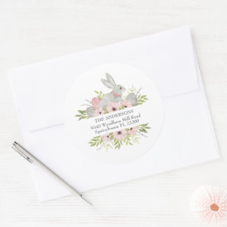 差出人住所イースターバニー&エッグス ラウンドシール