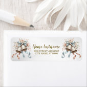 差出人住所ウエディングフラワーベルピンクブルー ラベル (インサイチュ)