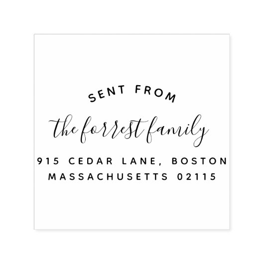 差出人住所エレガントから送信されたファミリ名 セルフインキングスタンプ (デザイン)