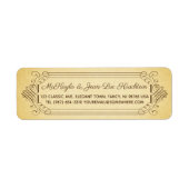 差出人住所エレガントウェディングブラウンヴィンテージ紙 ラベル (正面)