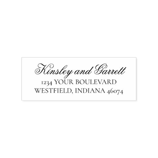 差出人住所エレガントスクリプトカップルの名前 ラバースタンプ (インプリント)