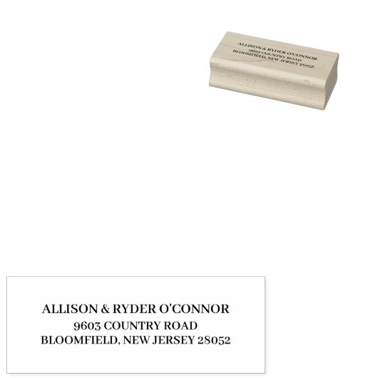 差出人住所エレガントタイポグラフィカップルウッド ラバースタンプ (押印)