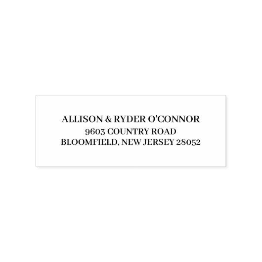 差出人住所エレガントタイポグラフィカップルウッド ラバースタンプ (インプリント)