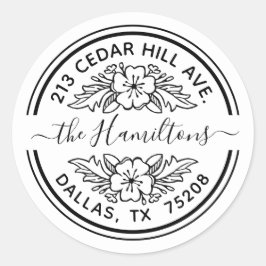 差出人住所エレガントフローラ ラウンドシール