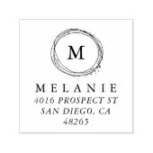 差出人住所エレガントモノグラムミニマル セルフインキングスタンプ (デザイン)