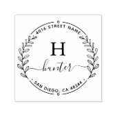 差出人住所エレガントモノグラムミニマル セルフインキングスタンプ (デザイン)