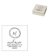 差出人住所エレガントモノグラムミニマル ラバースタンプ (押印)
