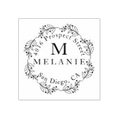 差出人住所エレガントモノグラムミニマル ラバースタンプ (インプリント)