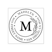 差出人住所エレガントモノグラムミニマル ラバースタンプ (インプリント)