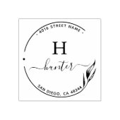 差出人住所エレガントモノグラムミニマル ラバースタンプ (インプリント)