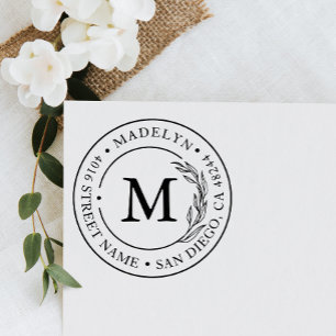 差出人住所エレガントモノグラムミニマル ラバースタンプ