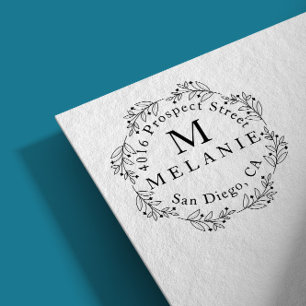 差出人住所エレガントモノグラムミニマル ラバースタンプ