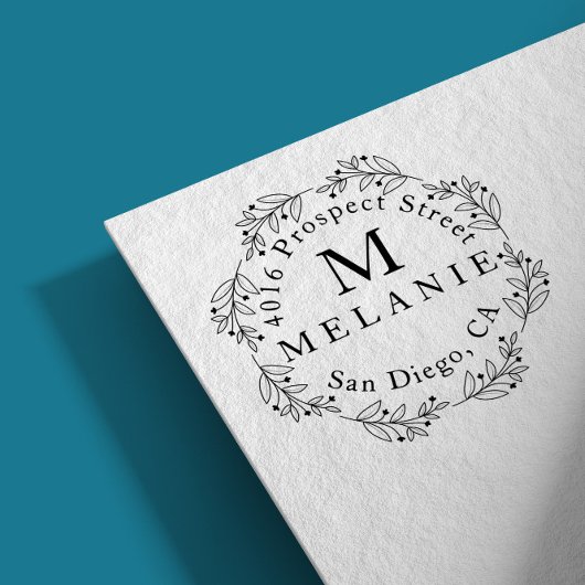 差出人住所エレガントモノグラムミニマル ラバースタンプ