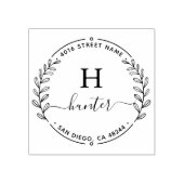 差出人住所エレガントモノグラムミニマル ラバースタンプ (インプリント)