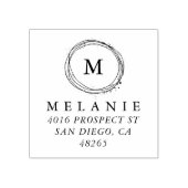 差出人住所エレガントモノグラムミニマル ラバースタンプ (インプリント)