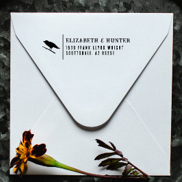 差出人住所エレガントヴィンテージ結婚カラス セルフインキングスタンプ