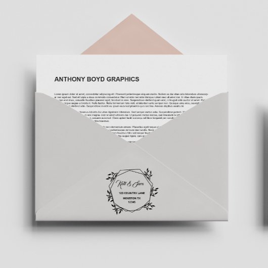 差出人住所エレガント素朴植物学レタリング セルフインキングスタンプ