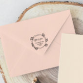 差出人住所エレガント素朴植物学レタリング セルフインキングスタンプ