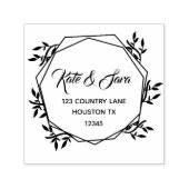 差出人住所エレガント素朴植物学レタリング セルフインキングスタンプ (デザイン)