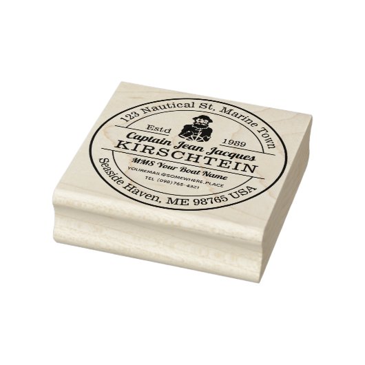 差出人住所オールドヒゲ海キャプテンボートヘルム ラバースタンプ (スタンプ)