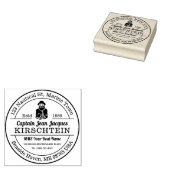 差出人住所オールドヒゲ海キャプテンボートヘルム ラバースタンプ (押印)