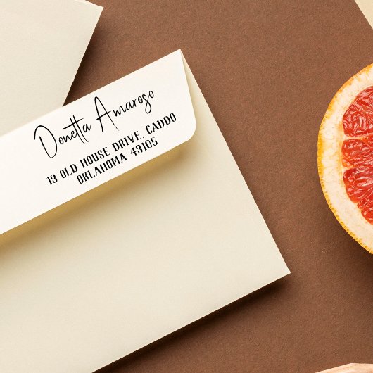 差出人住所カジュアルミニマル書名 セルフインキングスタンプ