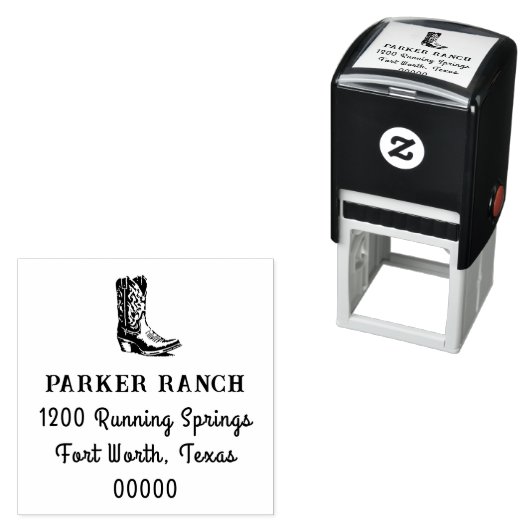 差出人住所カスタムカウボーイブーツウェスタン セルフインキングスタンプ (インサイチュ)