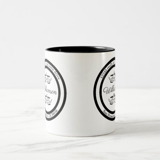 差出人住所カスタムコーヒーマグ ツートーンマグカップ (中央)