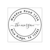 差出人住所カスタムスクリプトファミリ名シンプル ラバースタンプ (インプリント)