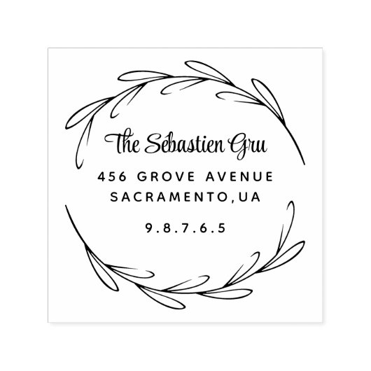 差出人住所カスタムスクリプトファミリ セルフインキングスタンプ (デザイン)