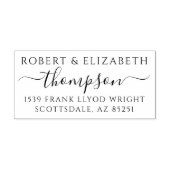 差出人住所カスタムスタンプ家族モノグラムスクリプト セルフインキングスタンプ (デザイン)