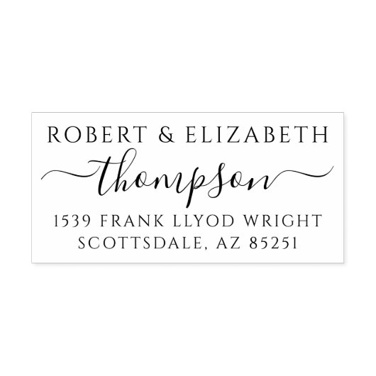 差出人住所カスタムスタンプ家族モノグラムスクリプト セルフインキングスタンプ (デザイン)