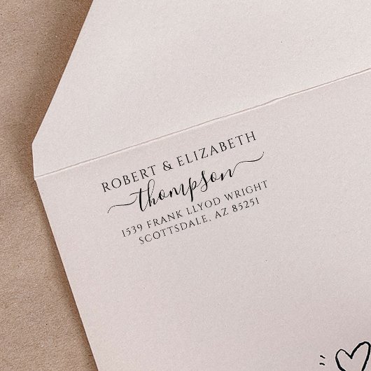 差出人住所カスタムスタンプ家族モノグラムスクリプト セルフインキングスタンプ