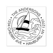 差出人住所カスタムセーリングボートヨットファミリー セルフインキングスタンプ (デザイン)