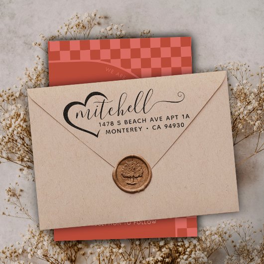 差出人住所カスタムファミリーカップルハート ラバースタンプ