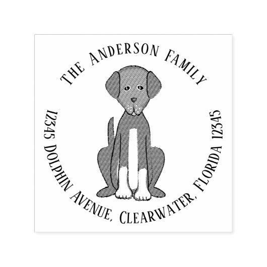 差出人住所カスタムファミリーペット セルフインキングスタンプ (デザイン)