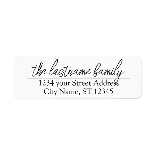 差出人住所カスタムファミリー名イザベラスクリプト ラベル (正面)