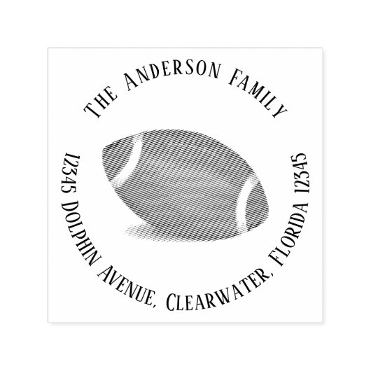 差出人住所カスタムフットボール セルフインキングスタンプ (デザイン)