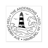 差出人住所カスタムライトハウスコースト航海の セルフインキングスタンプ (デザイン)