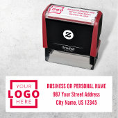 差出人住所カスタムレッド セルフインキングスタンプ