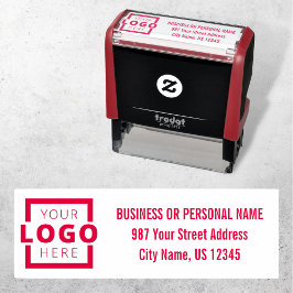 差出人住所カスタムレッド セルフインキングスタンプ