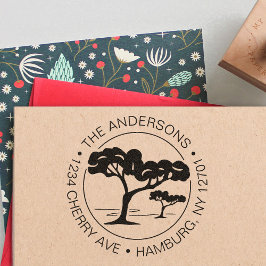 差出人住所カスタム傘パインツリー セルフインキングスタンプ