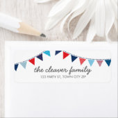 差出人住所カラフルおもしろいバンティング赤白青 ラベル (インサイチュ)