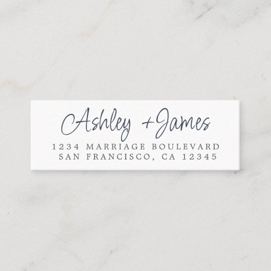 差出人住所カード(RSVP日付付き) スキニー名刺 (正面)