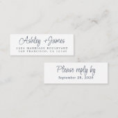 差出人住所カード(RSVP日付付き) スキニー名刺 (正面/裏面)