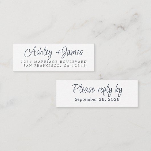 差出人住所カード(RSVP日付付き) スキニー名刺 (正面/裏面)