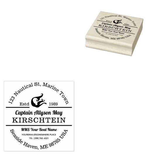 差出人住所キャプテンマーメイド航海のマリンシー ラバースタンプ (押印)