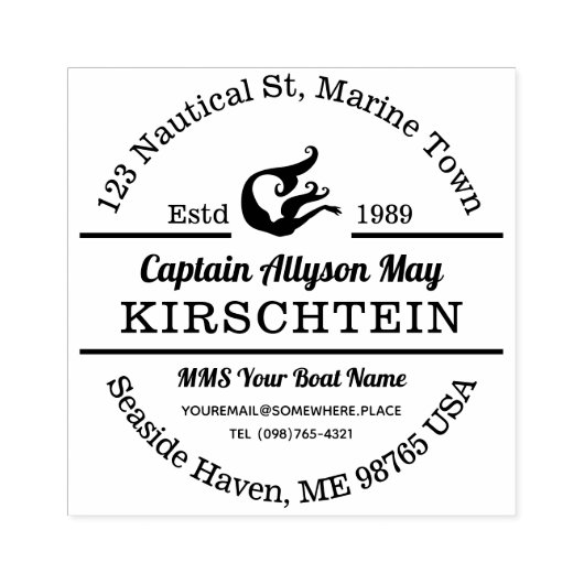 差出人住所キャプテンマーメイド航海のマリンシー ラバースタンプ (インプリント)