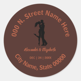 差出人住所クラシックダーク自然と ラウンドシール